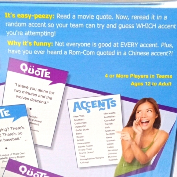 ACCENTUATE THE GUESS THE ACCENT GAME AGES 12 TO ADULT NWT - Picture 5 of 5